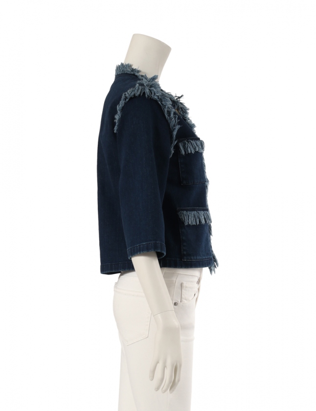 ルイヴィトン LOUIS VUITTON デニムジャケット 青 34 アウター 無地 XS