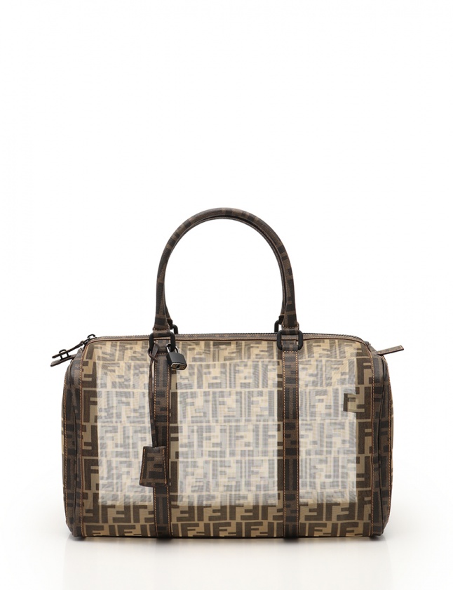 フェンディ FENDI ハンドバッグ ズッカ ミニボストンバッグ ベージュ