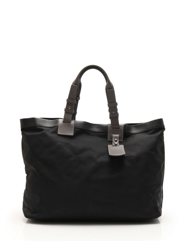 ロンシャン LONGCHAMP トートバッグ 黒 グレー 1097 600 681