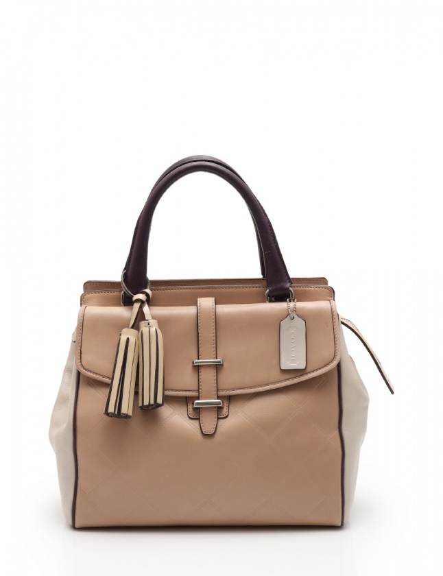 コーチ COACH ハンドバッグ レガシー ベージュ グレー 紫 26351 レザー 