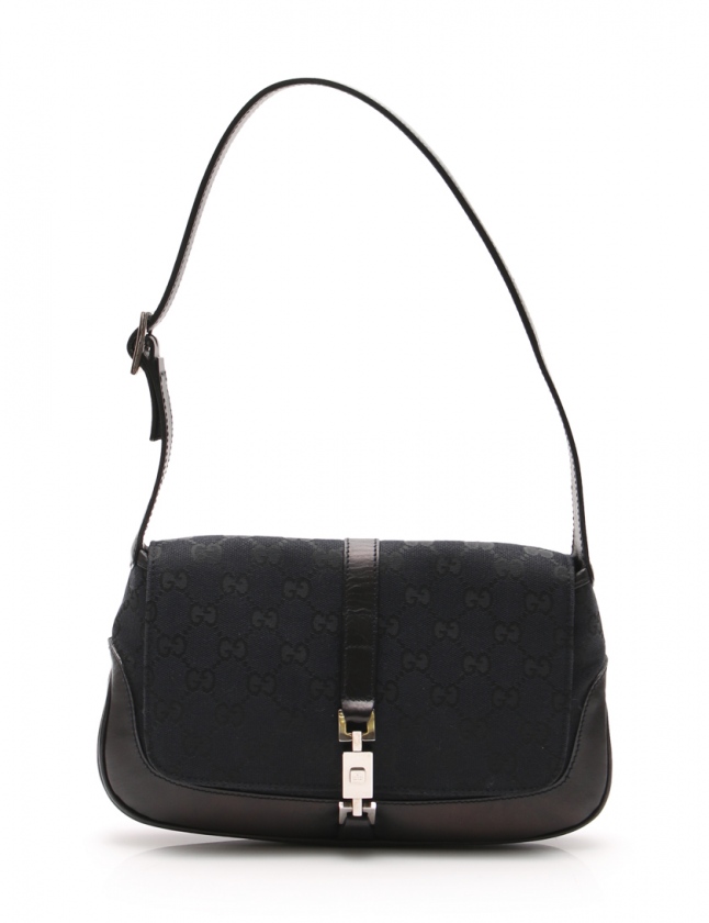 グッチ GUCCI ワンショルダーバッグ GGキャンバス ジャッキーライン 黒 