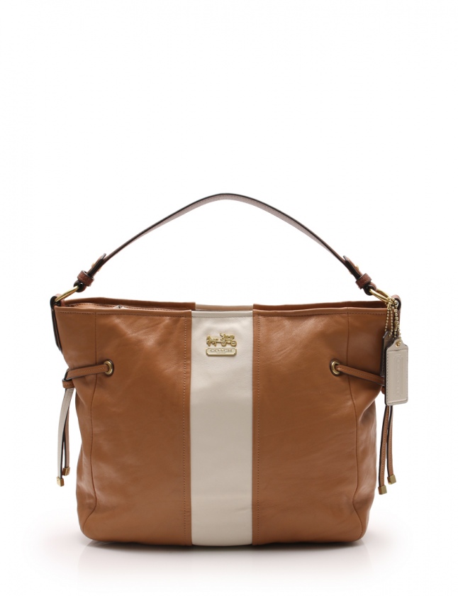 コーチ COACH ショルダーバッグ チェルシー ストライプ ブラウン 