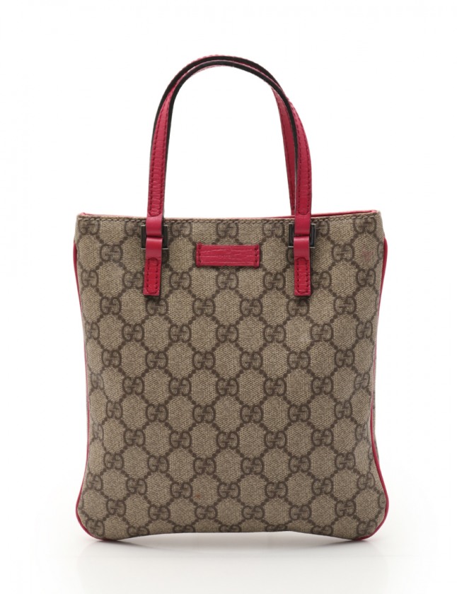 グッチ GUCCI ミニトートバッグ GGプラス ベージュ ピンク 114600 PVC 