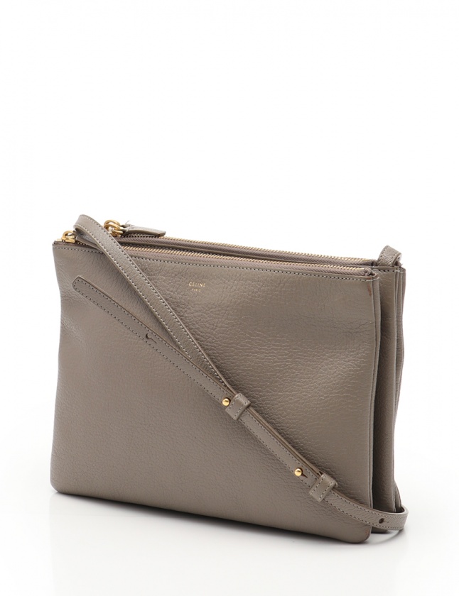 セリーヌ CELINE ショルダーバッグ トリオ ラージ グレーベージュ  