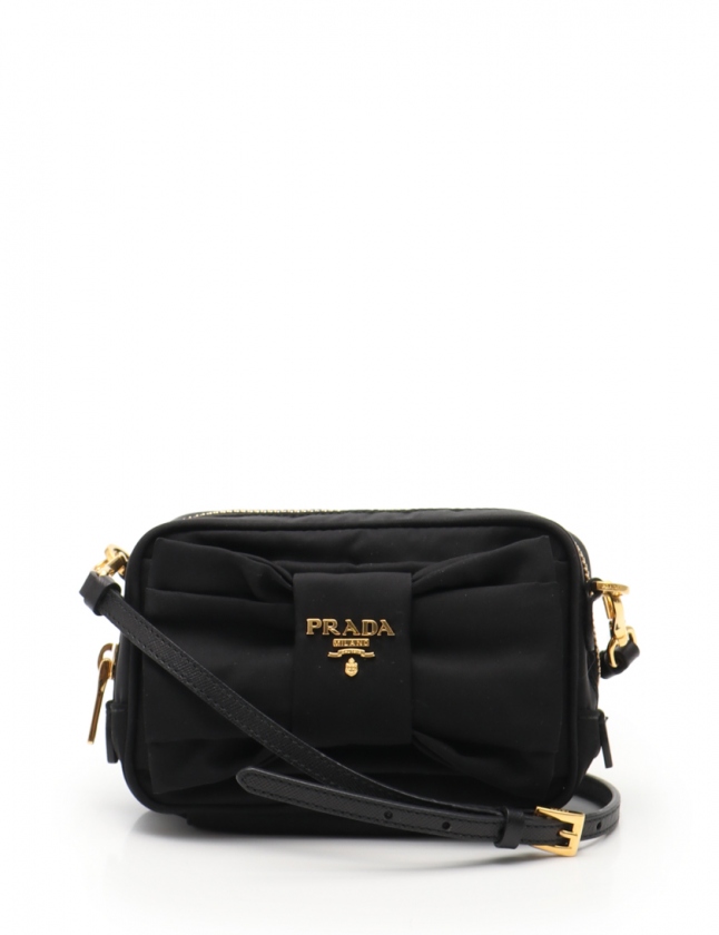 プラダ PRADA ショルダーバッグ ポーチ 黒 1N1727 ナイロン レザー  