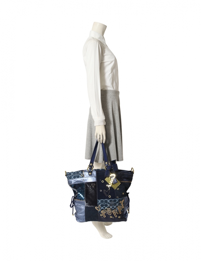 コーチ COACH トートバッグ ポピー デニムコレクティブル XL スポット