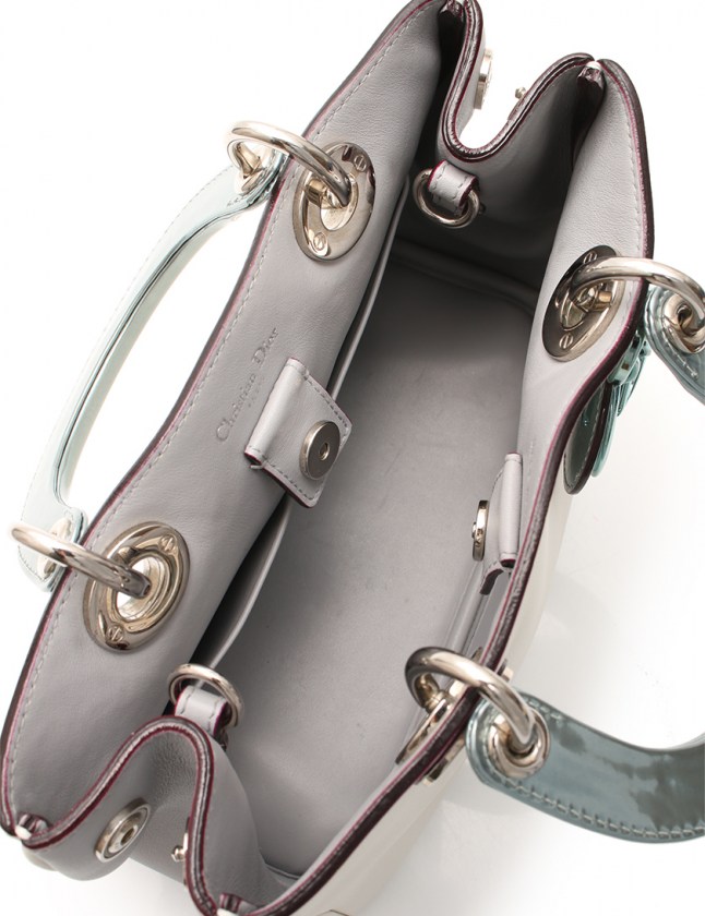 DIOR レディディオール レザー シルバー ディオリッシモ ハンド