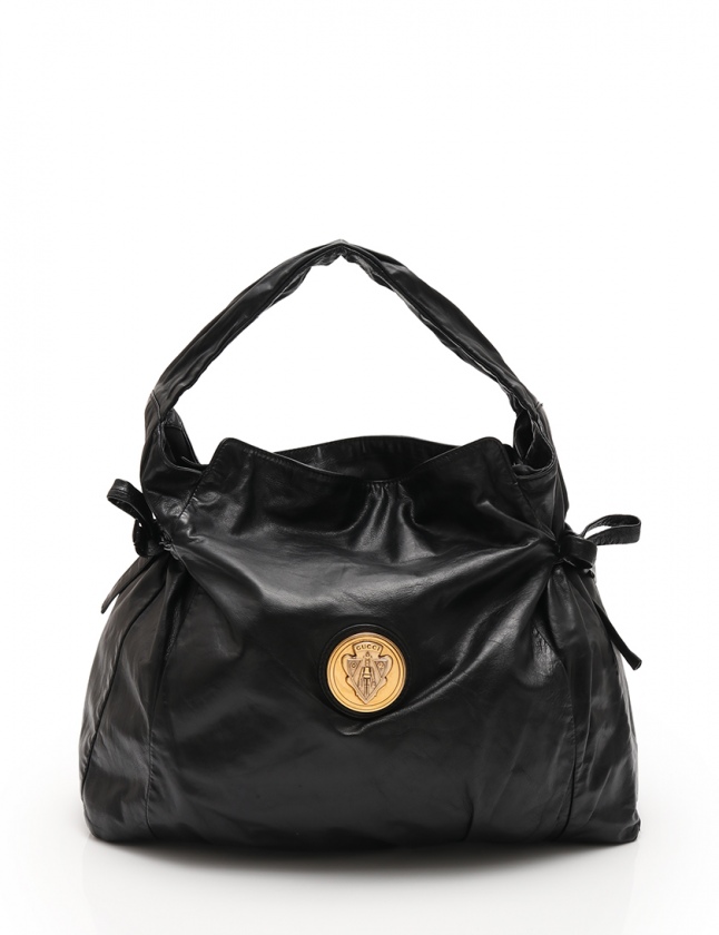 グッチ GUCCI ショルダーバッグ ヒステリア クレスト 黒 197061 レザー 