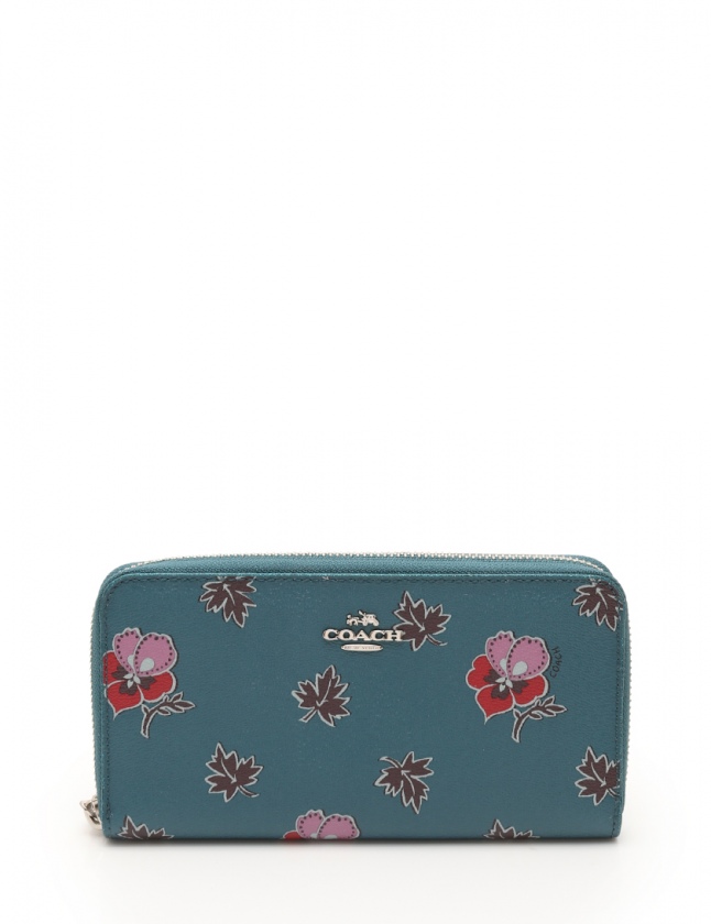 コーチ Coach ラウンドファスナー長財布 ネイビー 赤 ピンク 小物 花柄 レザー F1744 レディース 114 201904100615 ベクトルパーク