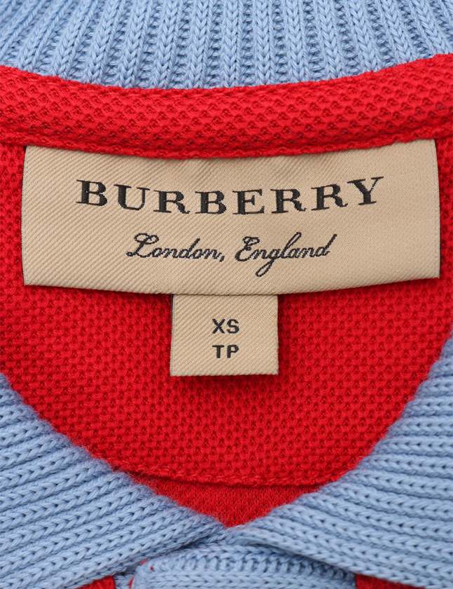 バーバリー Burberry ポロシャツ 赤 水色 白 Xs トップス 半袖 コットン ニット切替 メンズ 114 ベクトルパーク