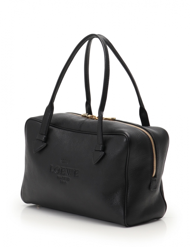 ロエベ LOEWE ハンドバッグ ミニボストンバッグ 黒 レザー レディース 