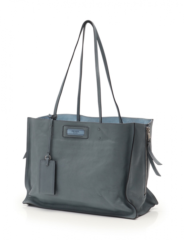 プラダ PRADA トートバッグ エティケット ブルーグレー 1BG118 プラダ PRADA トートバッグ エティケット ブルーグレー 1BG118