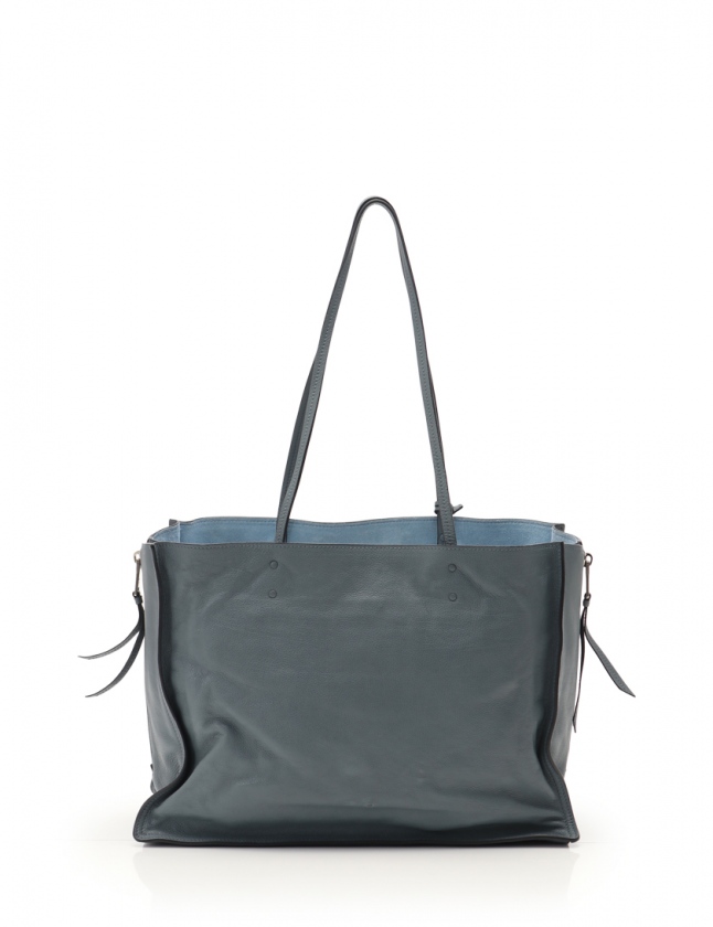 プラダ PRADA トートバッグ エティケット ブルーグレー 1BG118 レザー