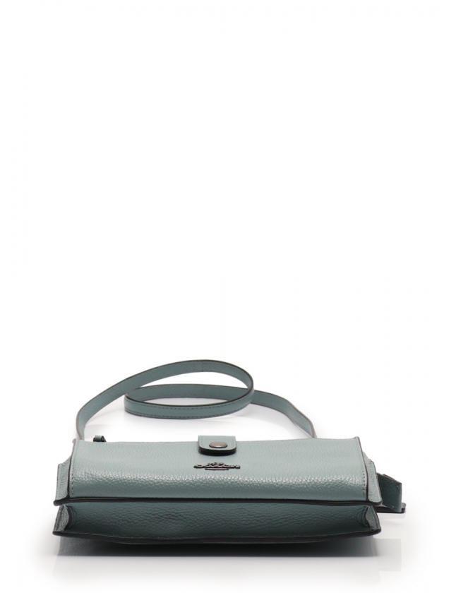 COACH レザー ショルダーバッグ メタリック-metallicシルバー 64798 