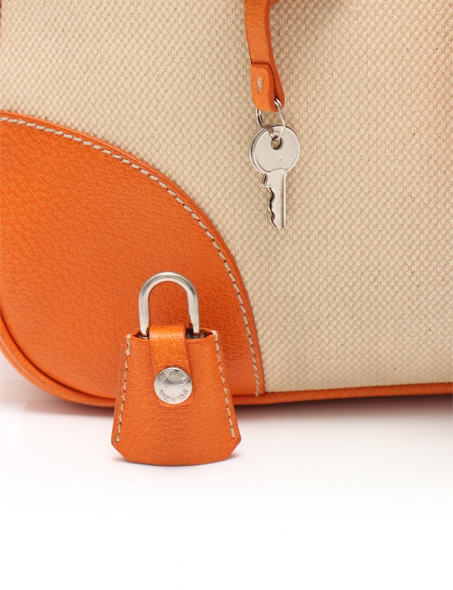 プラダ PRADA ハンドバッグ ミニボストン ベージュ オレンジ BL0209