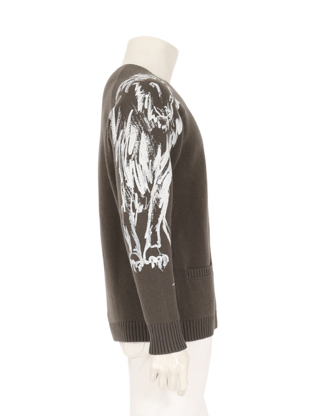 シャネル CHANEL ニット セーター グレーカーキ 40 トップス 長袖  