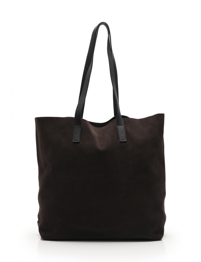 プラダ PRADA トートバッグ ダークグレー 黒 VA0949 スエード レザー  