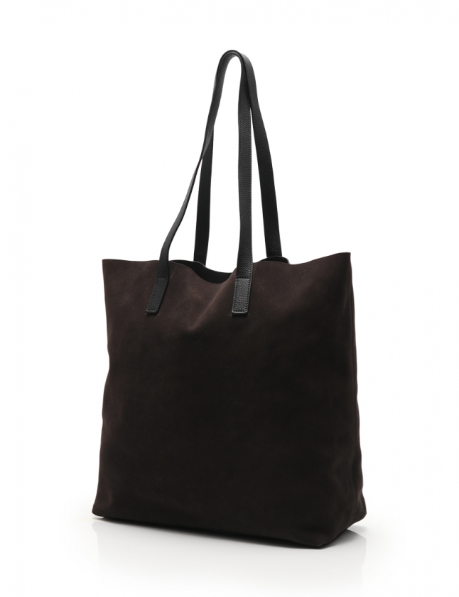 プラダ PRADA トートバッグ ダークグレー 黒 VA0949 スエード レザー 
