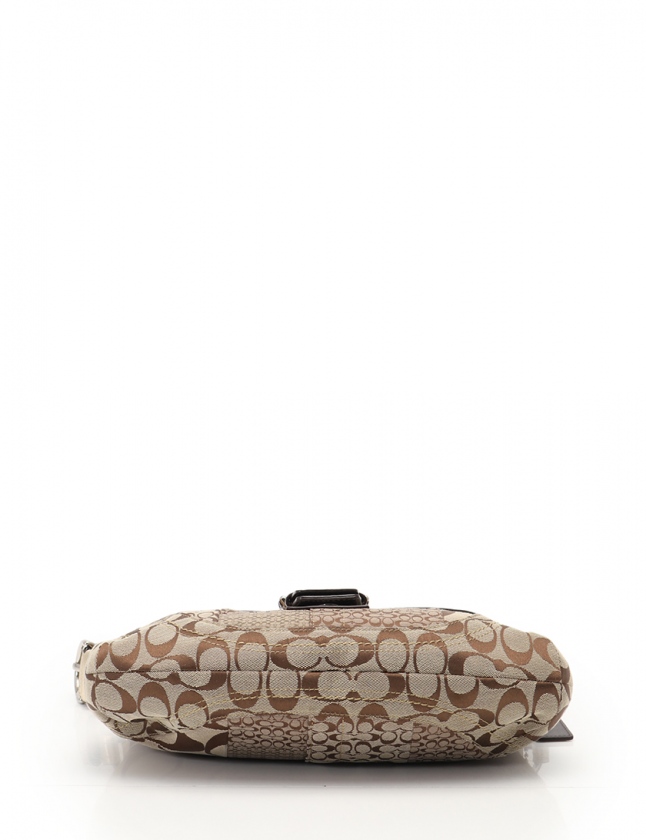 コーチ COACH ワンショルダーバッグ シグネチャー 茶 ゴールド