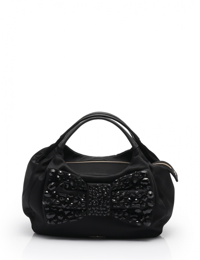 ケイトスペード KATE SPADE ハンドバッグ 黒 PXRU6220 ナイロン レザー 