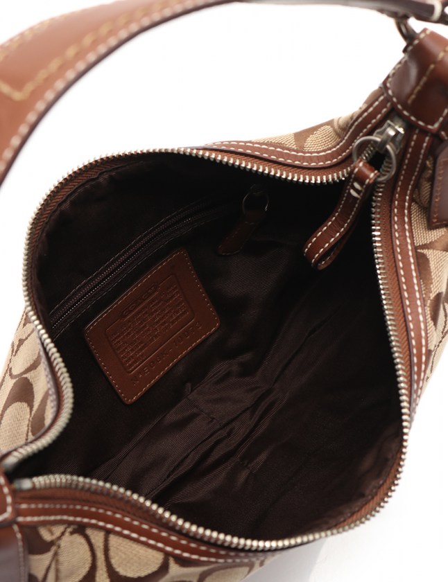 コーチ COACH ハンドバッグ シグネチャー 茶 10073 キャンバス