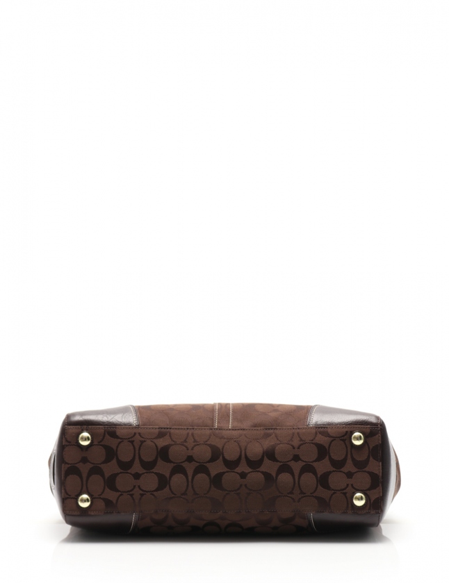 コーチ COACH ハンドバッグ ハンプトンズシグネチャー 茶 11063
