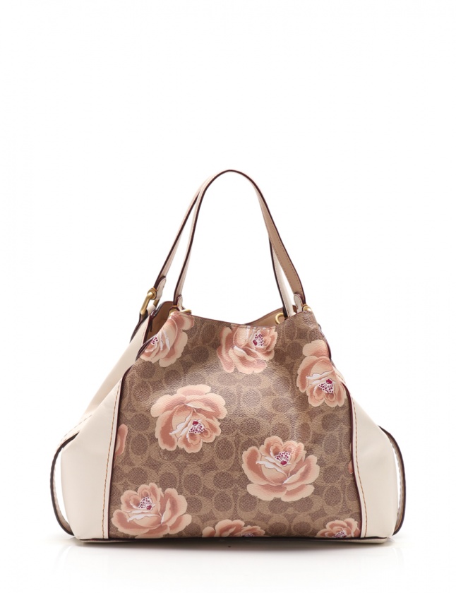コーチ COACH ハンドバッグ ローズプリント シグネチャーイーディー 花 
