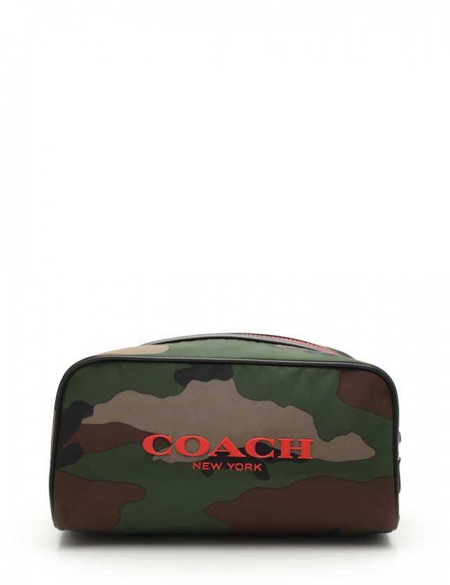 コーチ COACH ポーチ ウィークエンド トラベル ケース カーキ ベージュ 
