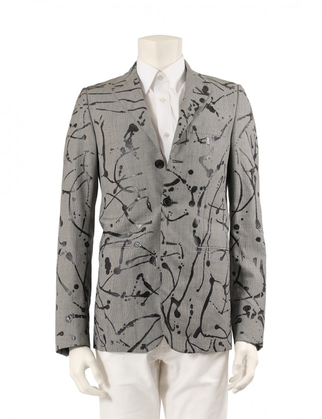 ディオールオム Dior HOMME テーラードジャケット グレー 黒 44 