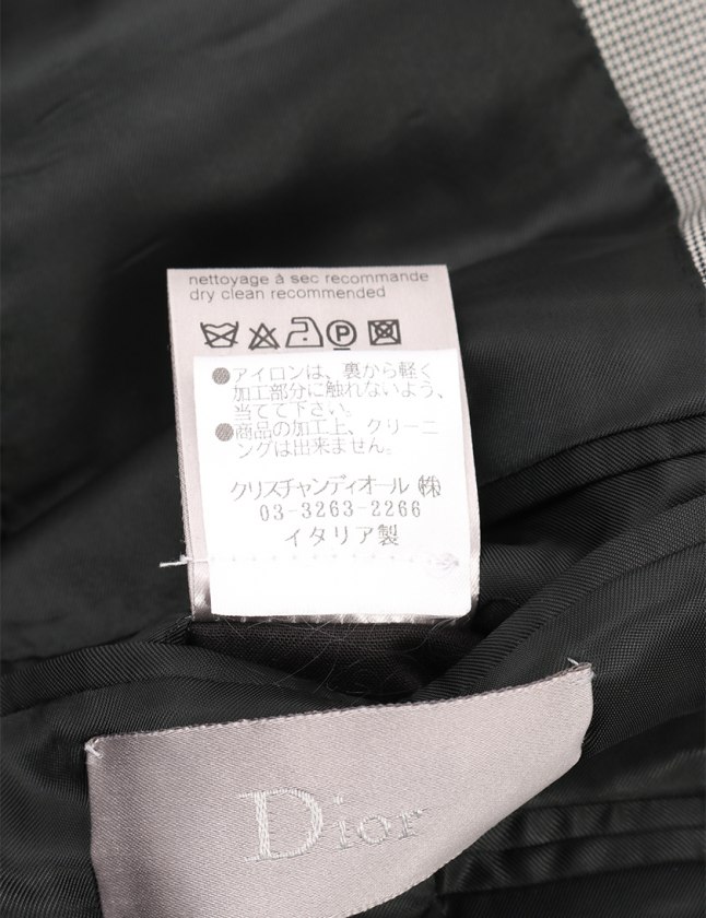 ディオールオム Dior HOMME テーラードジャケット グレー 黒 44