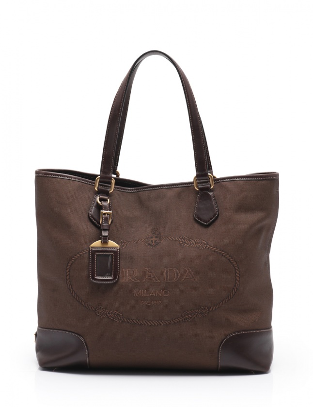 プラダ PRADA トートバッグ ショルダーバッグ ロゴジャガード ダーク  