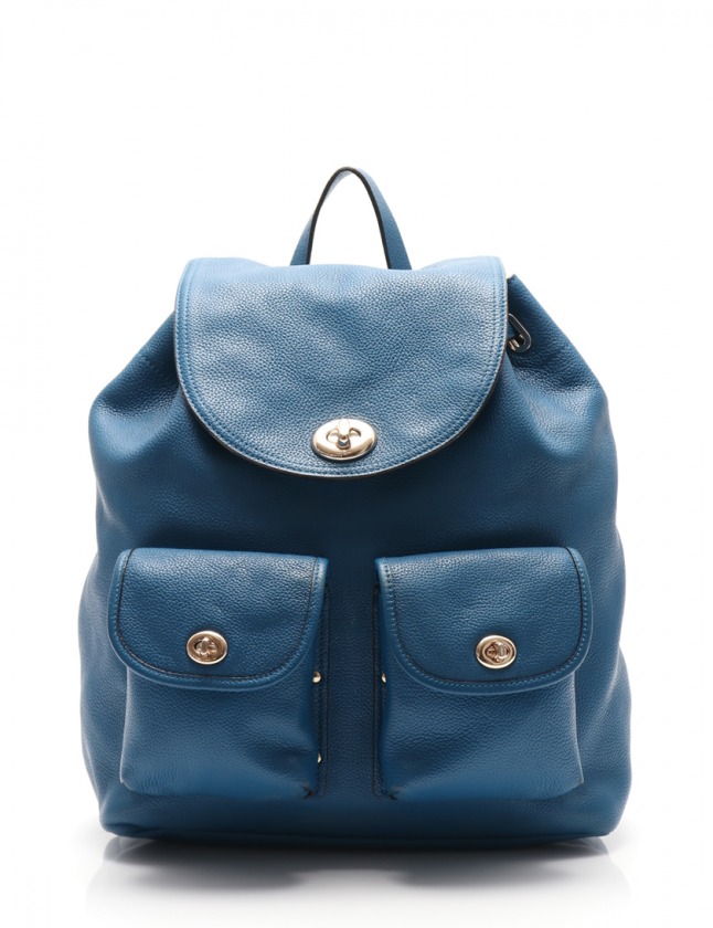 コーチ COACH バックパック ターンロック タイ リュックサック 青 