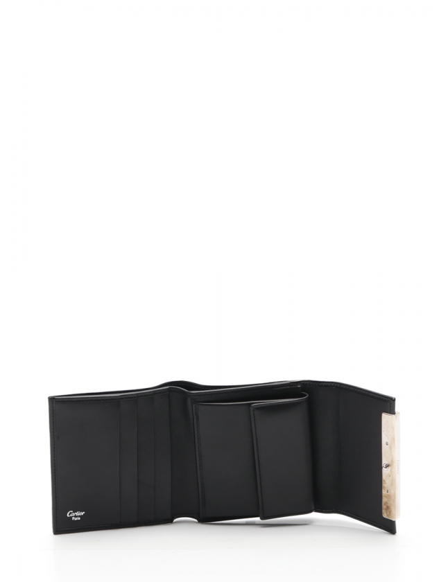 カルティエ Cartier 三つ折り財布 パンテール 黒 小物 レザー L3000725