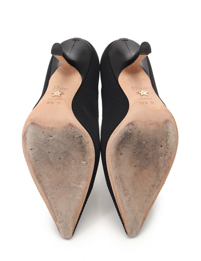 クリスチャンディオール Christian Dior パンプス ヒール 黒 37.5 
