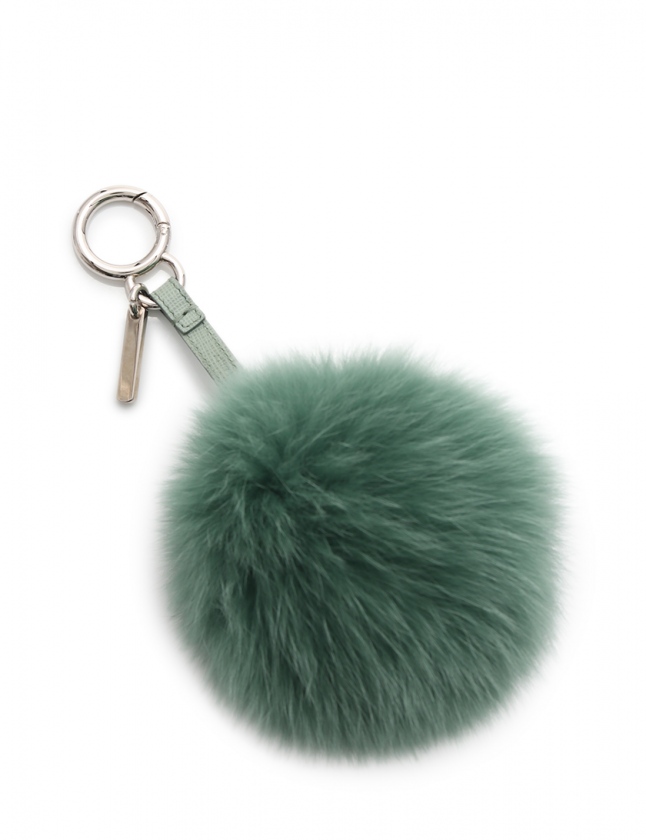 フェンディ FENDI ファーチャーム ポンポン 黄緑 小物 フォックス