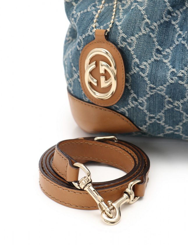 グッチ GUCCI ハンドバッグ ショルダーバッグ スーキー GG柄 青 茶 