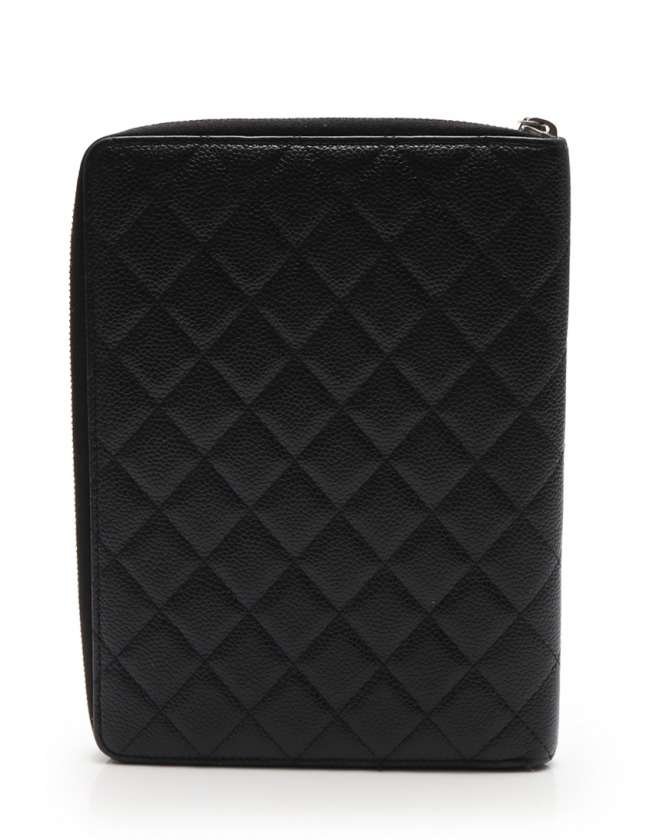 シャネル CHANEL アジェンダケース 手帳カバー マトラッセ 黒 小物 