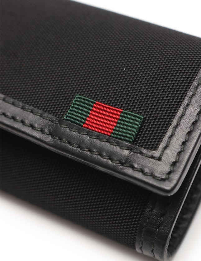 GUCCI キーケース 黒 緑 赤 グッチ GUCCI 6連キーケース シェリーライン 黒 赤 緑 小物