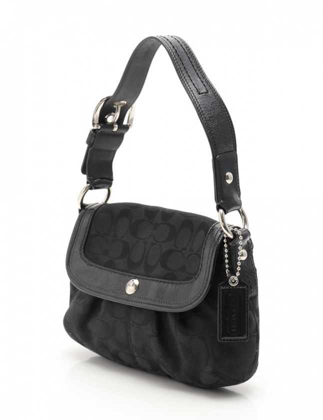 コーチ COACH ショルダーバッグ シグネチャー 黒 F13738 キャンバス 