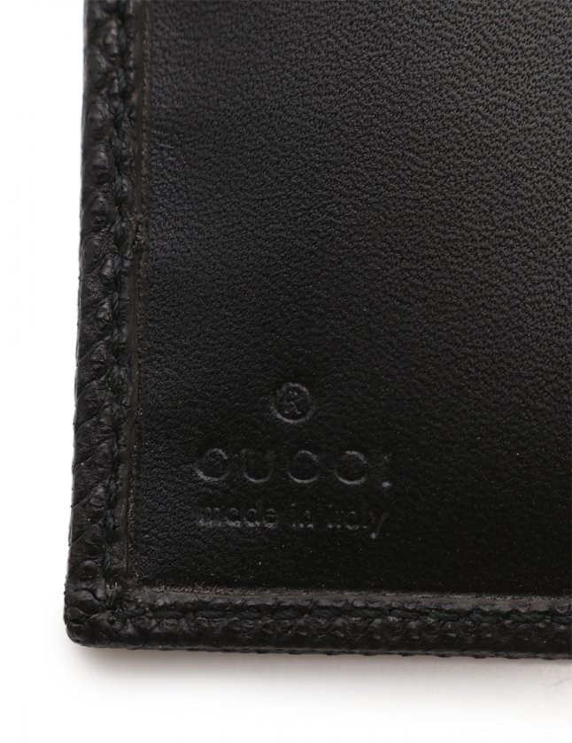 グッチ GUCCI Wホック財布 GGマーモント 黒 小物 レザー 035 2184 2238