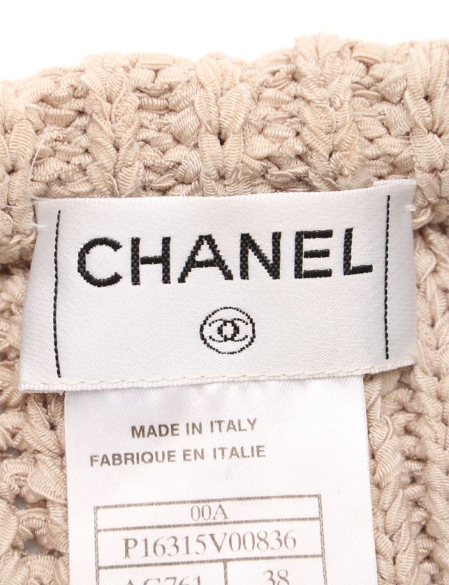 シャネル CHANEL ニット セーター ベージュ 38 トップス 長袖 無地 S 
