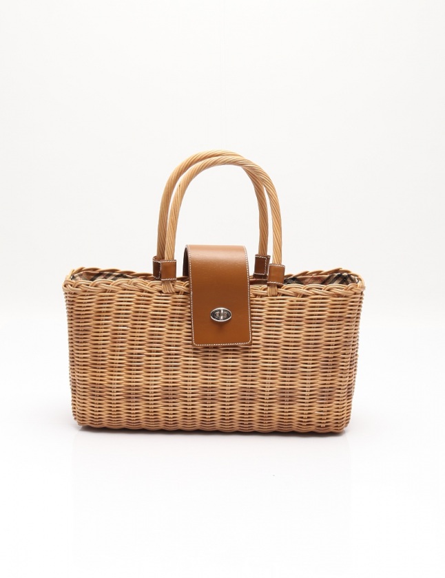 バーバリーブルーレーベル BURBERRY BLUE LABEL トートバッグ かご  