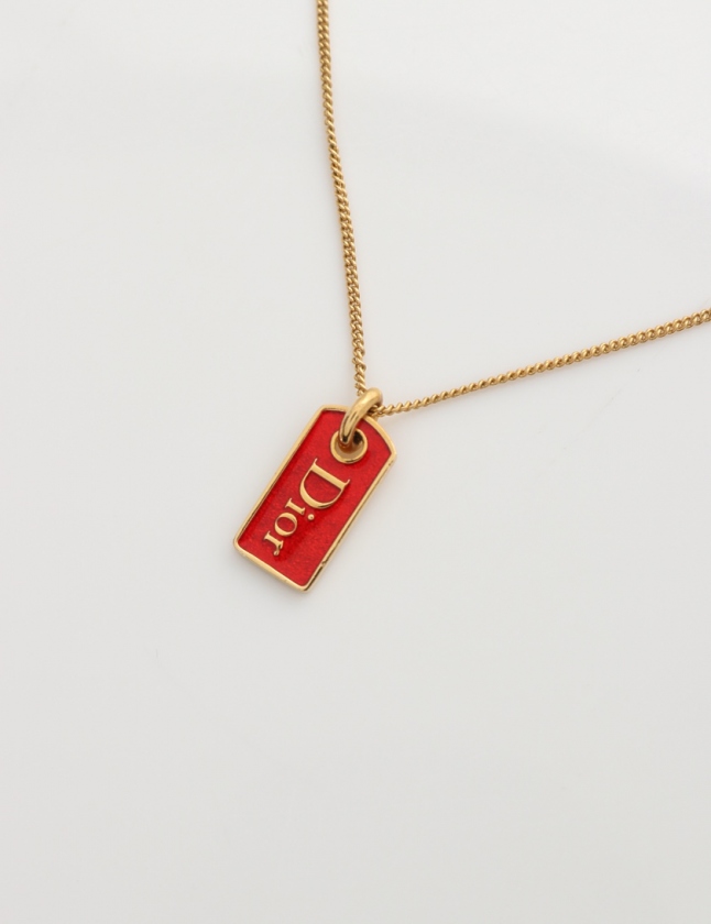 クリスチャンディオール Christian Dior ネックレス ペンダント 赤