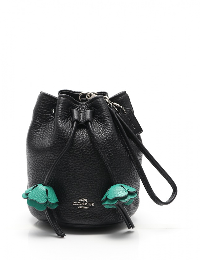 コーチ Coach ポーチ リストレット 黒 小物 レザー F56581 巾着 フラワー レディース 114 201905160963 ベクトルパーク
