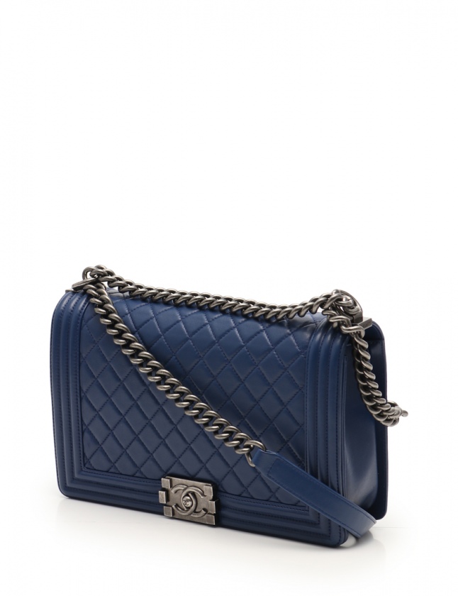 シャネル Chanel チェーンショルダーバッグ ボーイシャネル 青 A67086 ラムスキン ヴィンテージシルバー金具 レディース 114 201905161192 ベクトルパーク