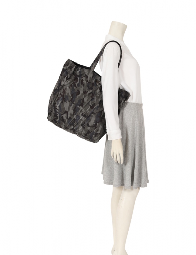 プラダPRADA ナイロンエコバッグ PRADA プラダ B3864 TESSUTO CITY ナイロントートバッグ カーキ