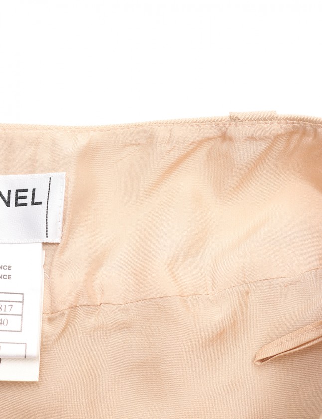 シャネル CHANEL スカート ベージュ 40 ボトムス ひざ丈 フレア