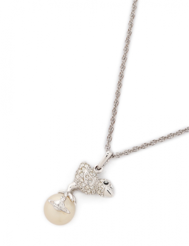 ヴィヴィアン　鳥　パール　ネックレス MAN BAS RELIEF PEARL ネックレス(シルバー)（メンズ）（2250952146