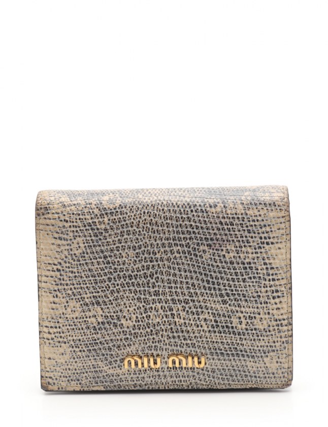 miumiu パイソン柄 ショルダーバッグ レザー ブラウン系