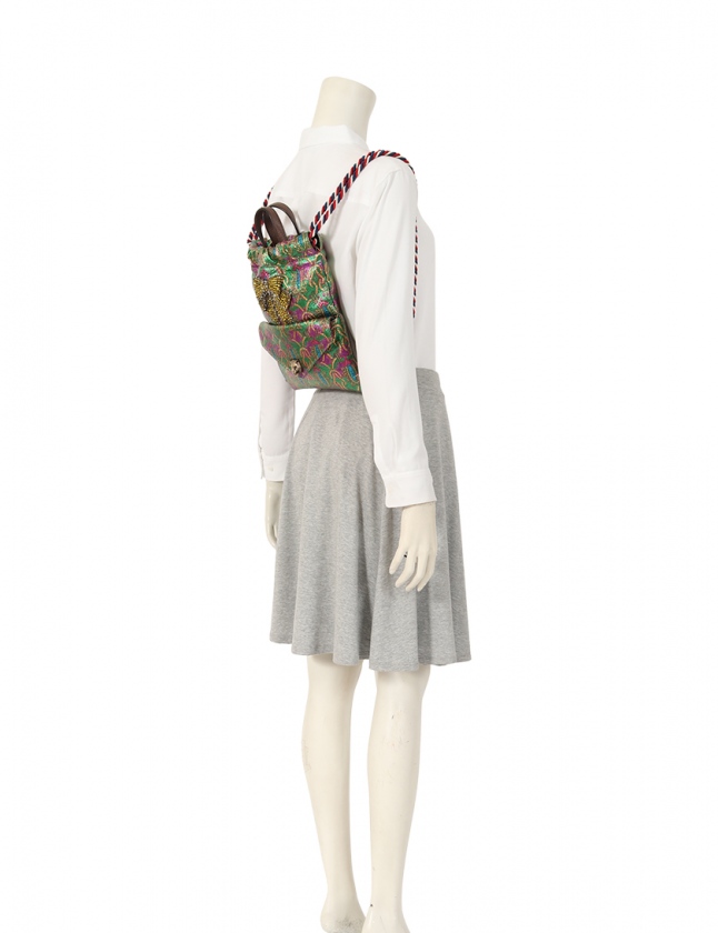 グッチ GUCCI バックパック シルヴィー フラワーブロケード リュック 緑 グッチ GUCCI バックパック シルヴィー フラワーブロケード